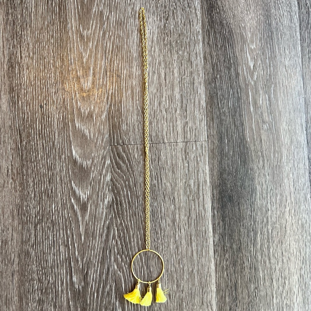 Yellow tassel necklace